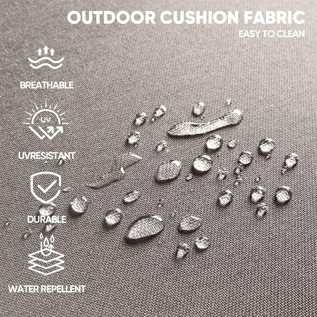 Swivel Patio Chairs sofa Set of 2 with 6" Thick Cushion - Wicker Outdoor Swivel Rocker Patio Chair ,Sofa/Glass coffee table, High Back Comfortable Outdoor Glider Chairs - Grey Wicker | Grey Cushions