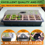 CARPATHEN Seed Starter Tray Kit - 5 x Strong Seed Starting Trays with Humidity Dome (120 Cells Total), Labels and Tools - Seedling Starter Trays Plant Germination Trays - Mini Greenhouse Cloning Kit