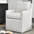 DUHOME Upholstered Dining Chair,Linen Accent Chair for Living Room,Single Sofa with 4 Casters,Upholstered Armchair for Bedroom Reading Waiting Kitchen Dining Room