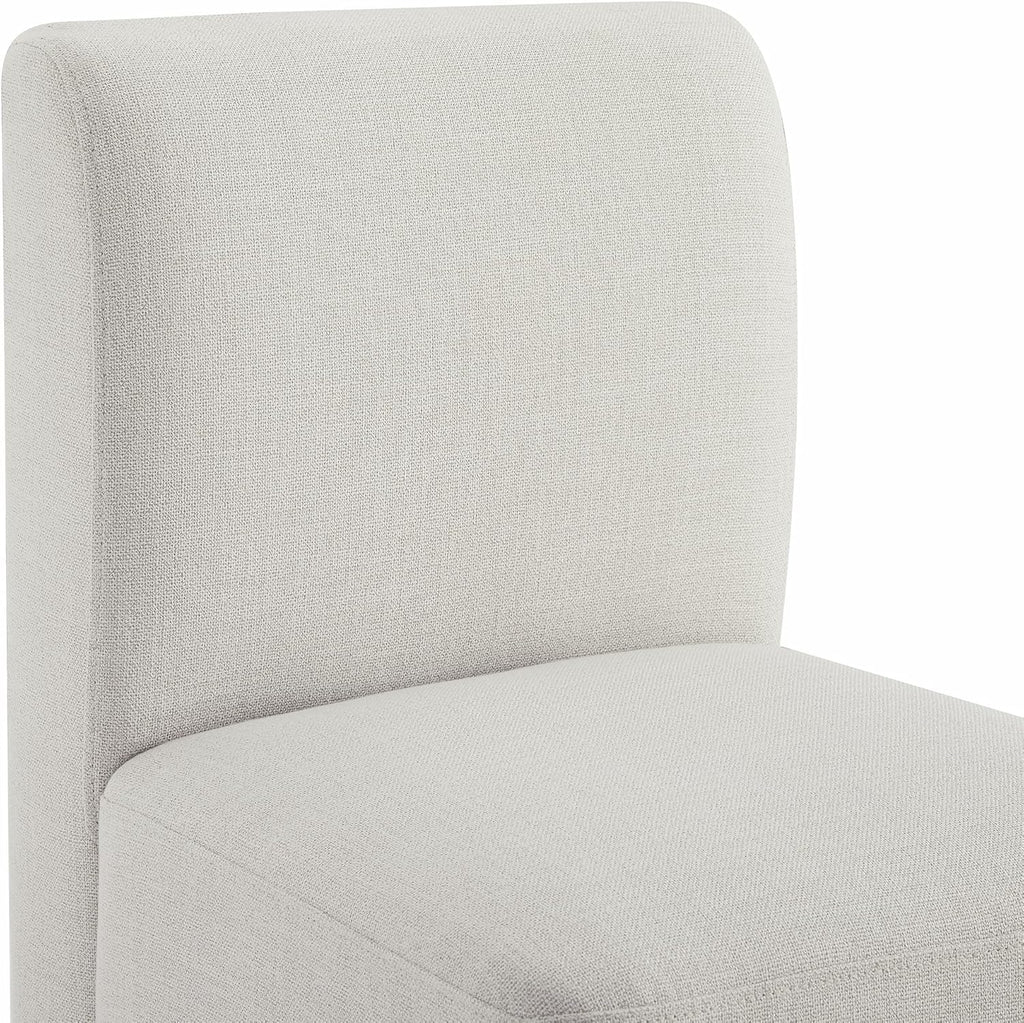 CHITA Dining Chairs with Casters Set of 4, Fully Assembled, Linen | FSC Certified Upholstered Armless Modern Rolling Dining Chairs with Rollers for Bedroom Reading Room Living Room
