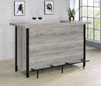 Coaster Home Furnishings - Bellemore - Wood & Metal - Bar Cabinet with Bottle Rack and Stemware Racks with Open Storage - Dining Room & Home Bar - Gray Driftwood - 182105