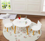 UTEX Kids Wood Table and Chair Set and Kids Sling Bookshelf