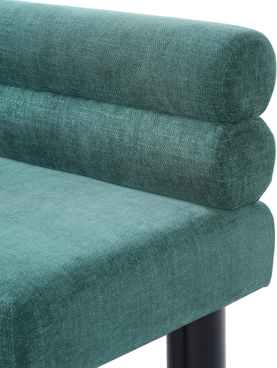 Christopher Knight Home Wally Fabric Upholstered Dining Bench, Long Dining Room Chair, Wooden Entryway Bench, Bedroom End of Bed Bench, Teal Green+Black