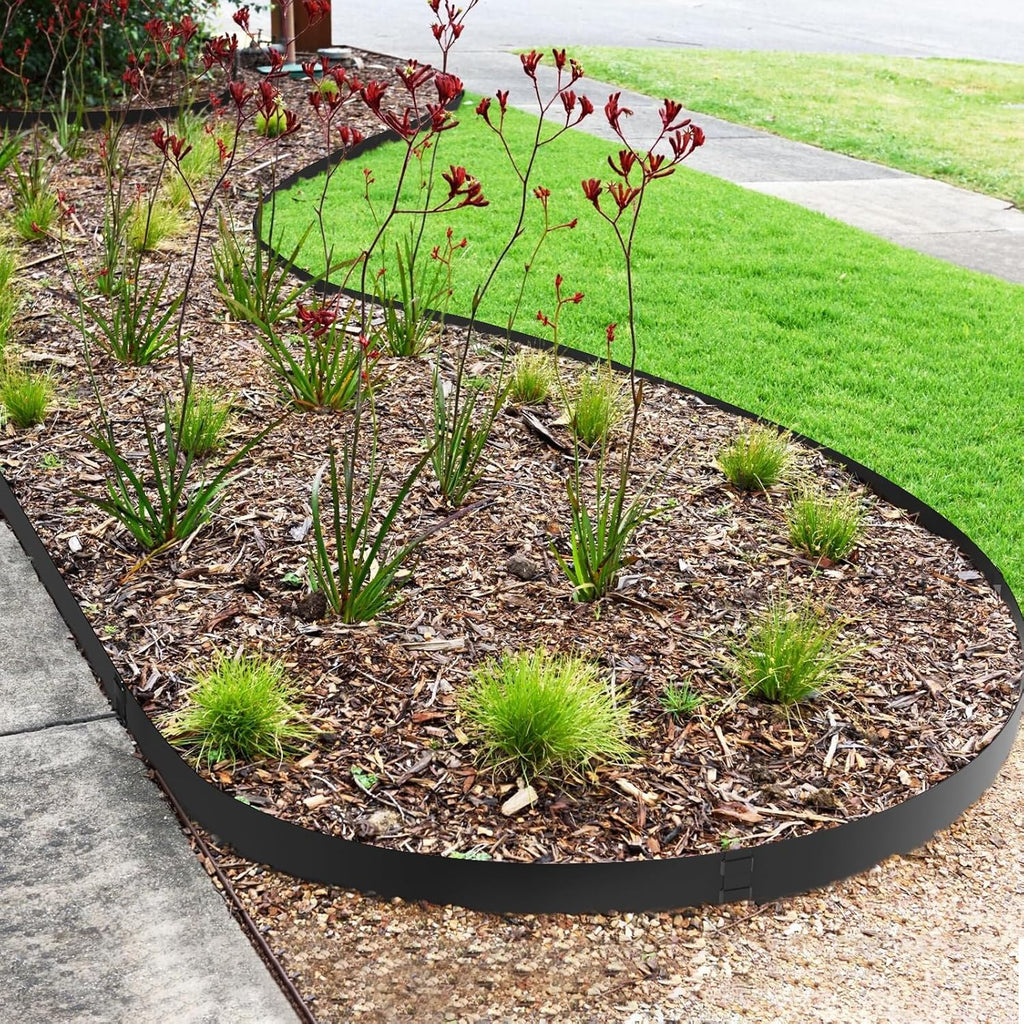 6PCS 6 Inch Metal Landscape Edging,Metal Garden Edging with 6 Clips,40 Inch Steel Landscape Edging for Garden Fence, Paver Edging, Lawn and Yard (20 Feet Total Length)