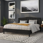 Flash Furniture Cambridge Tufted Upholstered King Size Headboard in Black Fabric