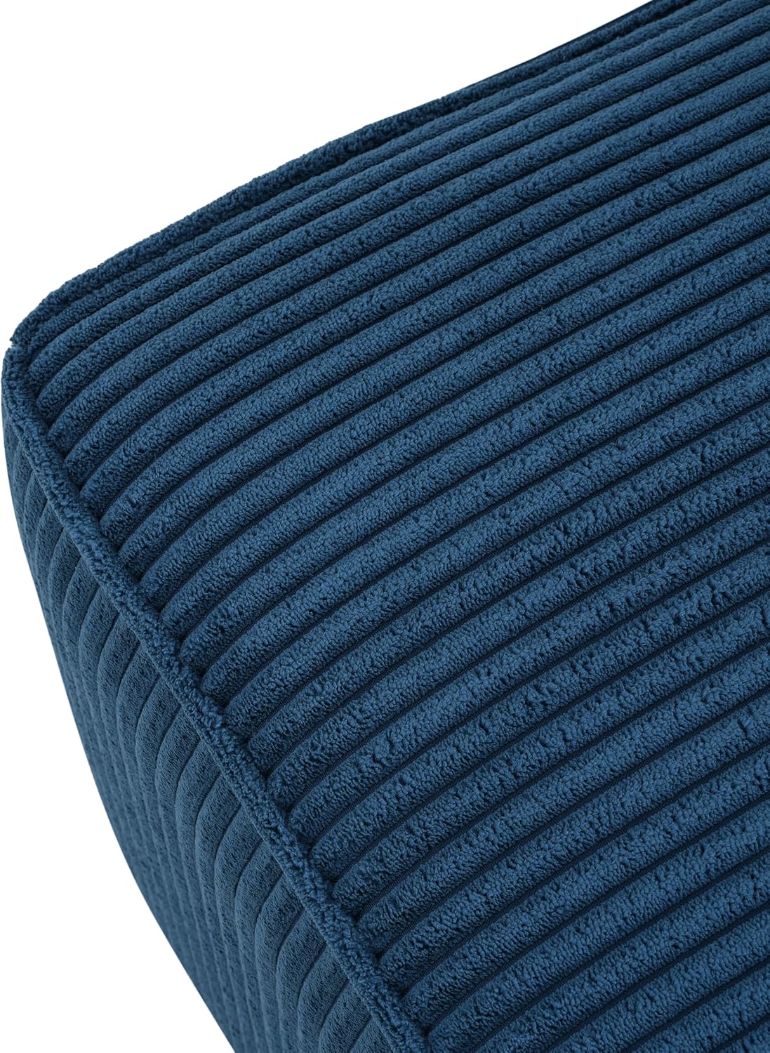 Christopher Knight Home Isa Corduroy Ottoman Footstool, Square Pouf Poufee Footrest Ottoman Large Seat, Modern Side Table for Living Room Bedroom Home Decor, Navy Blue, 30"
