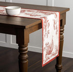 Maison d' Hermine Table Runner 100% Cotton Single Layer Table Runners 60 inches Long for Thanksgiving Christmas Decorations Home Kitchen Dining Party Wedding (Holy Jouy - Red, 14.5" x 60")