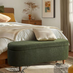 Bailey Boucle-Style Curved Storage Accent Bench