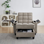 Eafurn Convertible Chaise Lounge Sleeper Chair with Storage and 6-Position Reclining Backrest,Modern Tufted Recliner Lounge Chaise Chair with Swivel Tray Table & USB Port for Living Room