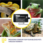 iPower 4 by 7-Inch 4W Reptile Heat Mat, LCD Digital Aquarium Thermometer, Under Tank Warmer Terrarium Heat Pad for Turtles Lizards Frogs and Other Small Animals, Multi Sizes