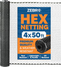 Plastic Hex Chicken Wire Mesh Garden Fence Roll (4' x 50' - Black) - Versatile Poultry Netting and Garden Fence for Temporary or Semi-Permanent Enclosures, Deer Fencing, and Construction Barriers