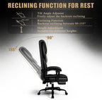 Gaming Chair with Pocket Spring Cushion and Footrest, Ergonomic Computer Chair for Adults, Breathable PU Leather Game Chair