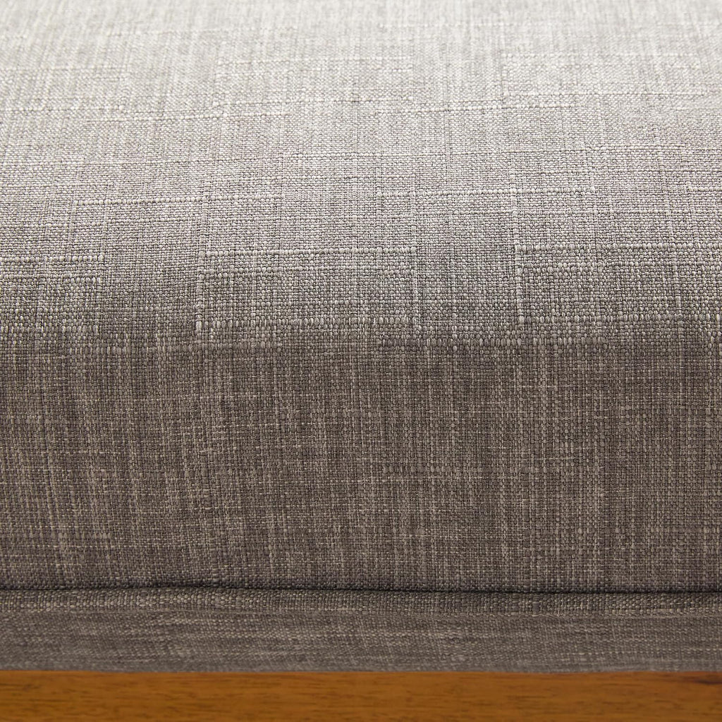 Walker Edison Nash Modern Farmhouse Large Oversized Linen Ottoman, Dark Grey