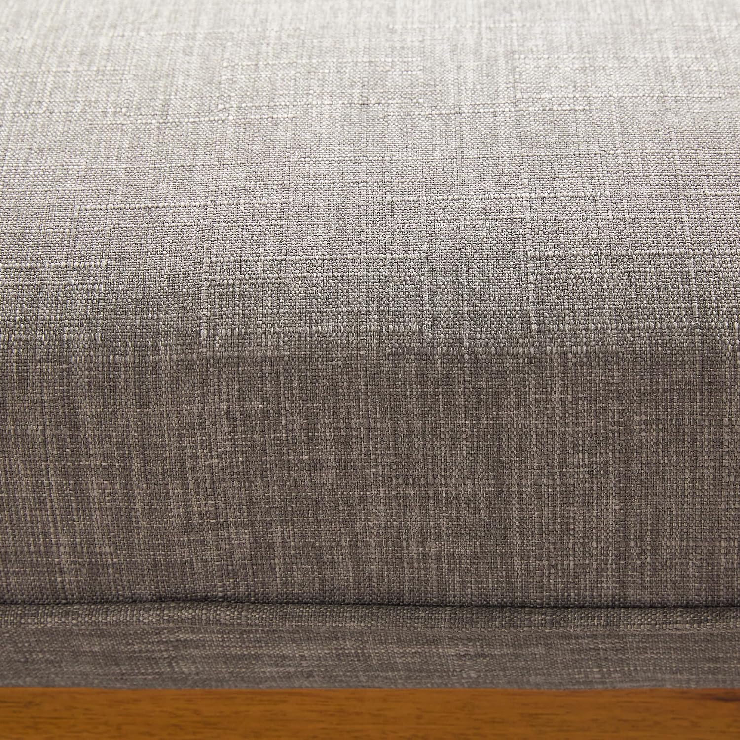 Walker Edison Nash Modern Farmhouse Large Oversized Linen Ottoman, Dark Grey