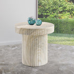 Meridian Furniture Legatto Travertine Indoor/Outdoor Concrete End Table