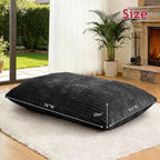 3 in 1 Bean Bag Chair with Memory Foam Filling, Beanbag for Adult 6 Colors, Machine Washable Flannel Cover, Soft Cozy for Bedroom, Living Room, Covered Outdoor Spaces Black