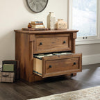 Sauder Palladia 2 Drawer File Cabinet, Lateral Filing Cabinets for Home Office, Hanging File Folders Organizer, Interlocking Drawers, in Vintage Oak Finish