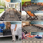 HiiARug Outdoor Rug 5'x7' Outdoor Plastic Straw Rug Waterproof Patio Mat Camping Rug Reversible RV Mat Outdoor Area Rugs for Outdoors, RV, Patio, Backyard, Deck, Camping