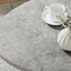 Roundhill Furniture Modern Harmony 3-Piece Wood Oval Coffee Table Set, Gray