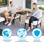 LIFETIME Stacking Compact Folding Table, 30 in. x 20 in., Black and Silver, Indoor/Outdoor