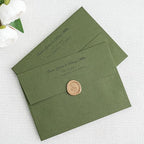 PONATIA 50 PCS 5x7 Envelopes, Olive Green Self- Adhesive A7 Envelopes for Weddings, Invitation Cards, Photos, Postcards, Greeting Cards Mailing, Baby Shower, Graduation, Christmas Gift Cards