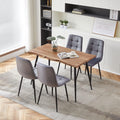 Rectangular Dining Table Set with Upholstered Chairs - Modern Kitchen Table and Chairs Set of 4 for Small Spaces - Grey