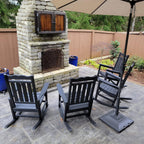 Stoog Patio Rocking Chair, All-Weather Porch Rocker, 400 lbs Weight Support, Never Fade or Rot, for Backyard, Fire Pit, Lawn and Garden, Black