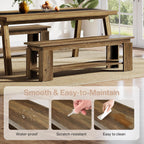 Tribesigns 63" Dining Bench for 2-3, Farmhouse Wooden Dining Room Bench with Storage Shelf for Kitchen & Dining Room