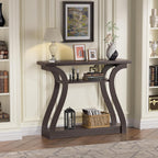 47" Narrow Console Table, Entry Table with Curved Legs, Sofa Table | Wood Console Table 3-tier Shelf Modern Accent Sofa Table for Entrance Area, Living room, Hallway (Brown)