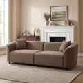 87" Curved Contemporary Sofa in Brown: Plush Seating, Streamlined Design, and Durable Frame – Ideal for Stylish Living Spaces (Brown#40)