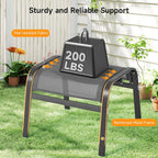 ONBRILL Outdoor Ottoman Set of 2, All Weather Outdoor Foot Stool with Supportive Textliene and Metal Frame, Stackable Oversized Outdoor Foot Rest for Furniture Patio Garden Pool, Grey