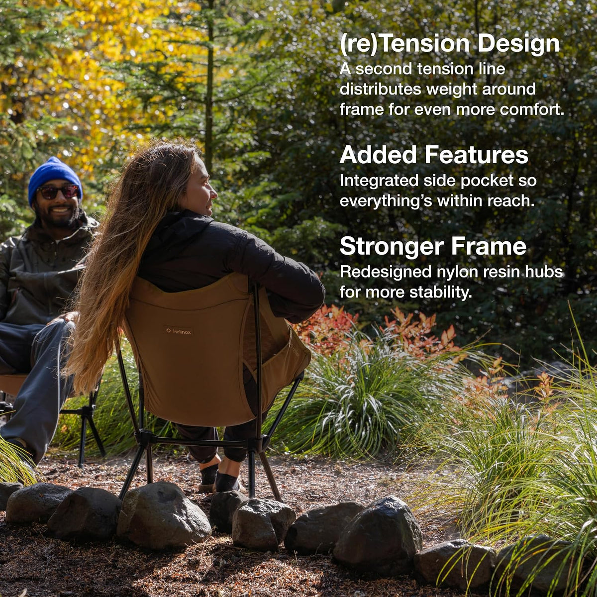 Helinox Chair One (re) High-Performance Camping Chair, Lightweight Compact Collapsible Outdoor Chairs, Backpacking, Picnic, Adventures, Heritage Multi Block