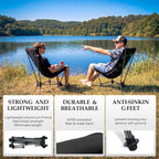 Hammock Camping Chair, Lightweight Folding Beach Lounge Chair with Adjustable Height Legs, Mesh Portable Swing Camp Chair with Cushioned Head Pillow & Armrests for Camping Beach Hiking