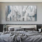 YISXINOAG Large Abstract Wall Art For Living Room Hanging Grunge Room Home Wall Decor Blue Canvas Art Wall Decor Painting White Wall Art Picture For Bedroom Home Office Decoration 29" X 58"