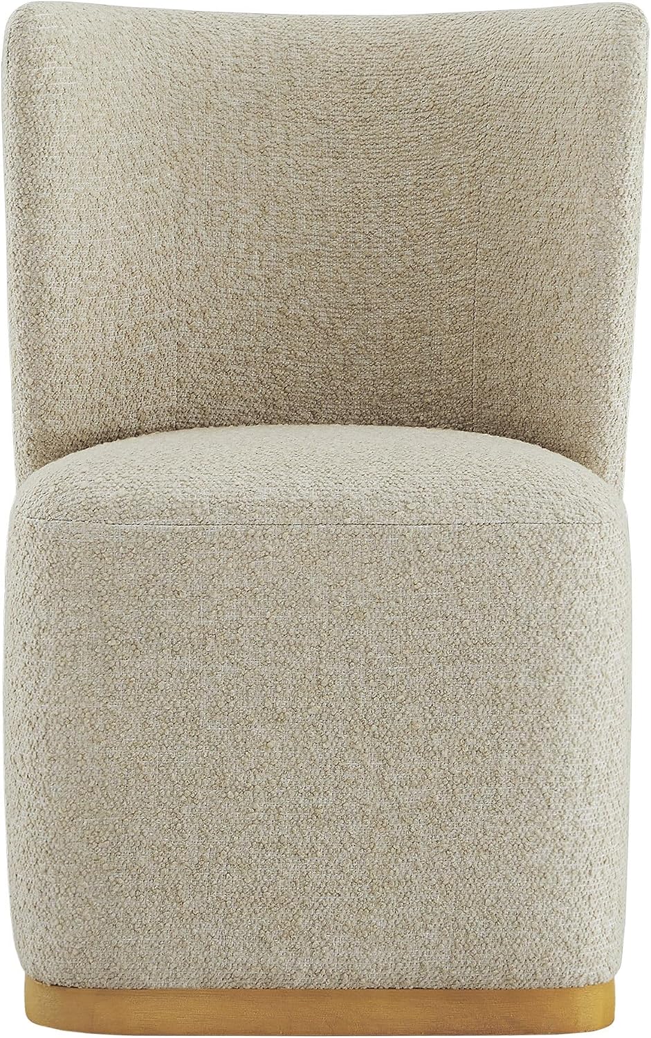 CHITA Upholstered Rolling Dining Chair with Casters Set of 4, Oatmeal | FSC Certified Modern Fabric Dining Chair with Casters, Boucle Dining Chairs for Reading Room Kitchen Dining Room