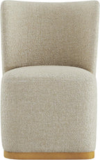 CHITA Upholstered Rolling Dining Chair with Casters Set of 4, Oatmeal | FSC Certified Modern Fabric Dining Chair with Casters, Boucle Dining Chairs for Reading Room Kitchen Dining Room