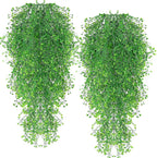 RECUTMS 4Pcs Artificial Hanging Plants Faux Hanging Greenery Ivy Decor Artificial Hanging Vines Plastic Plants for Indoor Outdoor Wall Home Garden Wedding Party Decor(Green 4P)