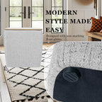 HomePop Home Decor Storage Ottoman with Wood Top|Upholstered Modern Square Storage Ottoman with Storage for Living Room & Bedroom, Stone Gray