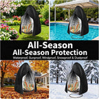 Heavy-Duty 210D Oxford Swing Cover-Waterproof UV-Resistant and Windproof Hammock with Drawstring(Double(200cm*230cm))