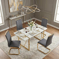 gopop Dining Table Set for 4, Kitchen Table Chairs Set of 4, 55-Inch White