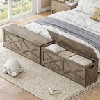 GarveeHome 47.2 in Storage Chest, Wooden Storage Bench with Safety Hinges, Easy Assembly, Large Shoe Bench for Entryway, Living Room, Bedroom