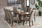 Signature Design by Ashley Extendable Dining Table, Grayish Brown, Seats 8