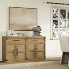 SICOTAS Buffet Cabinet with Drawer - Modern Sideboard Cabinet with Storage, Wide Credenza Storage Cabinet with Handle and Door, Sideboard Buffet Cabinets (1, Oak Brown)