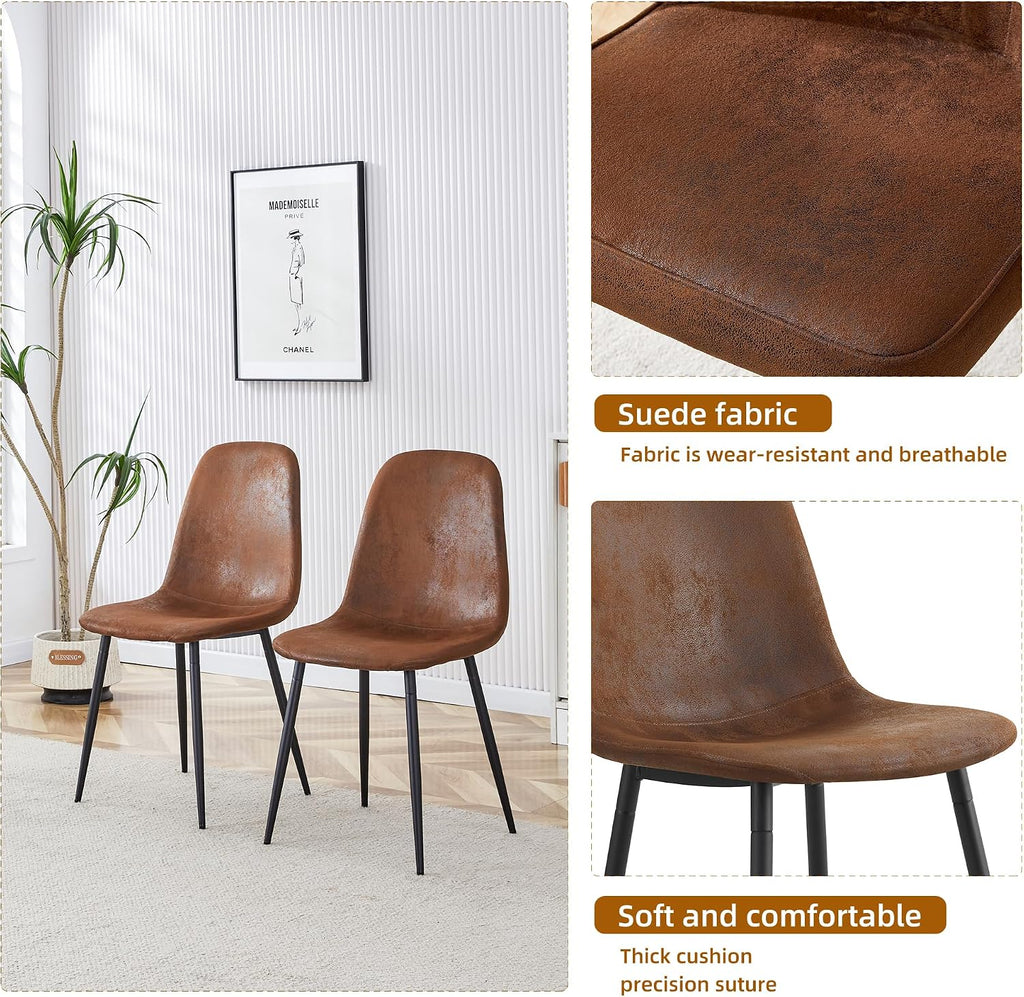 Round Dining Table Set for 4, Round Kitchen Dining Table and Chairs Set for 4,46.5" Modern Dining Room Table Set for 4 with Upholstered Chairs for Small Space Kitchen Office Cafe Apartment
