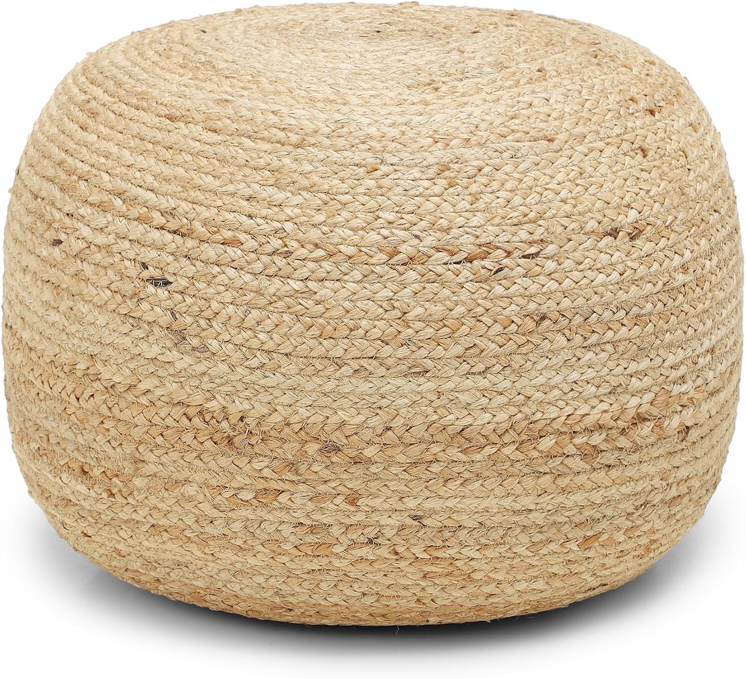· REDEARTH · Jute Pouf Ottoman - Circular Boho Foot Stool - Jute Natural | Jute, 19.5"x19.5"x14"; Braided Pouffe Accent Sitting, Doubles as Foot Rest for Living Room, Patio, Outdoor, Bedroom
