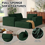 MoonSpeak 107" Sectional Couches for Living Room.Deep Seat Corduroy L Shaped Modular Sofa.Cloud Sectional Sofa.Upholstered Couches with Oversized Chaise(Green,Right Chaise)