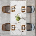 Tribesigns 63-Inch Rectangular Dining Table for 4 to 6, Modern Kitchen Table with Stylish Metal Legs, Large Dinner Tables for Dining Room, Only Table (Faux Marble White+Gold)