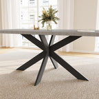 ZckyCine 51"-67" Extendable Dining Table Set with 6 Dining Chairs, Modern Rectangular Kitchen Table Set for 6-8 People, Space-Saving Expandable Dining Table with Metal Frame
