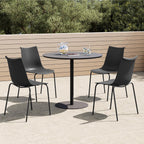 KISLOT Dining Chairs Set of 4, Plastic Outdoor Dining Room Chairs with Metal Legs, PP Anti-UV Stackable Patio Chairs with Ergonomic Back & Curved Seat for Kitchen Swimming Pool, Easy Assembly, Black