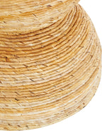 Deco 79 Banana Leaf Handmade Side End Accent Table Woven End Table with Wooden Tabletop, Side Table 16" x 16" x 19", Light Brown